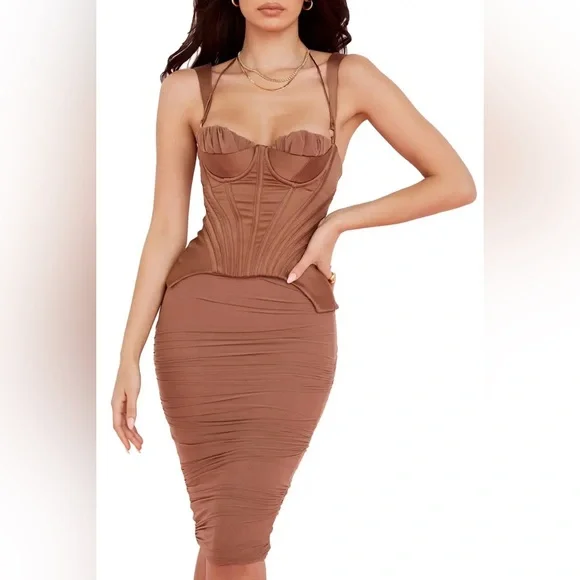 House of CB | Dresses | Nwt House Of Cb Corset Dress Gorgeous Color |  Poshmark